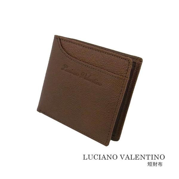 箱無し  メンズ 定番 本革 牛革 二つ折財布 カードスライダー付LUCIANO VALENTINO ルチアーノ・バレンチノ  短財布 ブラウン luv9004br
