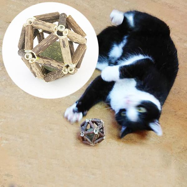 即納 猫おもちゃ またたび ボール 猫 噛むおもちゃ 木 天然安全 子猫