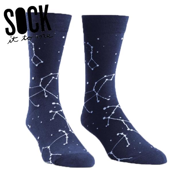 ソックス メンズ 靴下 総柄 星座 宇宙 クルーソックス Constellation Sock It To Me ソック イット トゥ ミー 爆買