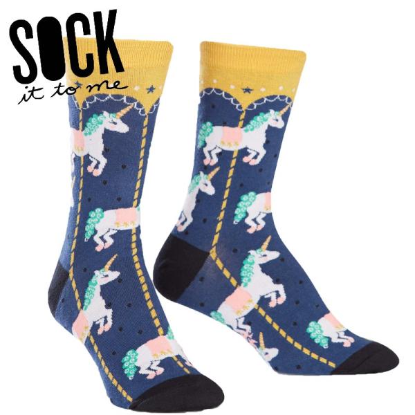 クルーソックス ソックス レディース 靴下 総柄 ユニコーン メリーゴーランド 動物 乗り物  Carouse! Sock It To Me 爆買