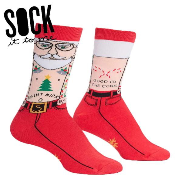 クルーソックス ソックス レディース 靴下 総柄 xmas サンタクロース Saint Nick Sock It To Me 爆買