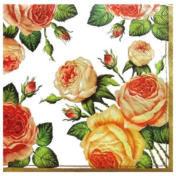 Maki ポーランド ペーパーナプキン Lunch Napkins ノスタルジアローザ 薔薇 花 フラワー Nostalgia Rosa Roses バラ売り2枚1セット Slog Maki Slog Ccpopo シーシーポポ Yahoo 店 通販 Yahoo ショッピング