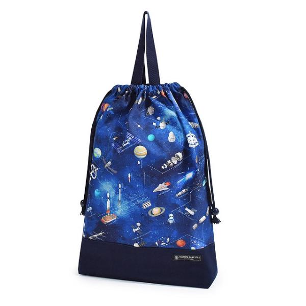 他サイト： SALE 巾着 大 体操服袋 ネームタグ付き 持ち手マチ付き 未来の惑星探査と宇宙船 体操服入れ ナップサック 体操着入れ 体操着袋 ゆうパケット配送の商品画像
