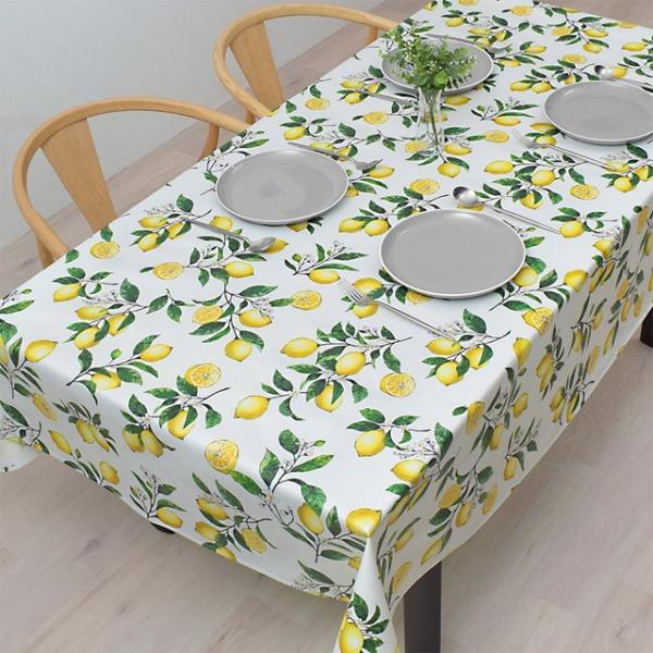 テーブルクロス 120cm×150cm ラミネートタイプ シトラスレモン レモン