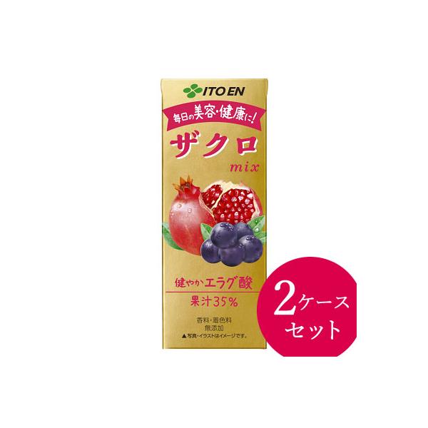 伊藤園 ザクロmix 200ml×48本 (24本×2ケース) 紙パック (送料無料) ザクロ ざくろ 柘榴 ジュース ドリンク ポリフェノール ウロリチン エラグ酸 無添加 美容