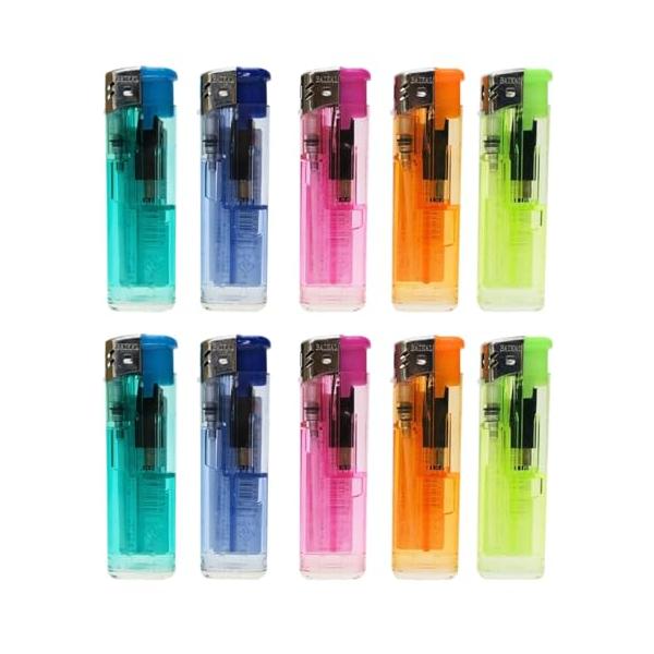 電子ライター プッシュ式 BAIKAL（バイカル ）【まとめ買い10個セット】各色2個