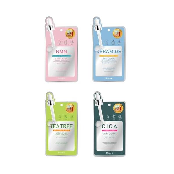【4種セット】PICOMONTE ピコモンテ Dcure+ ディーキュア フェイスマスク 美容液シートマスク 27ml/枚 韓国コスメ お試し