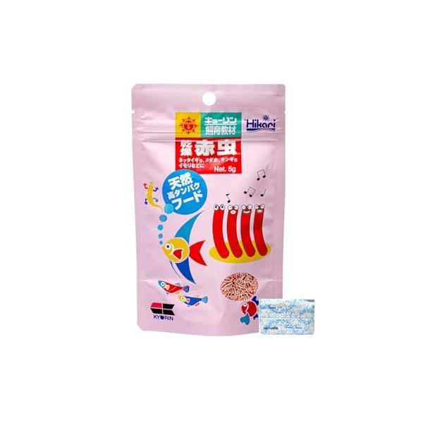 キョーリン 乾燥 赤虫 熱帯魚 メダカ 餌 5g × 1個セット オリジナルポケットティッシュ付き