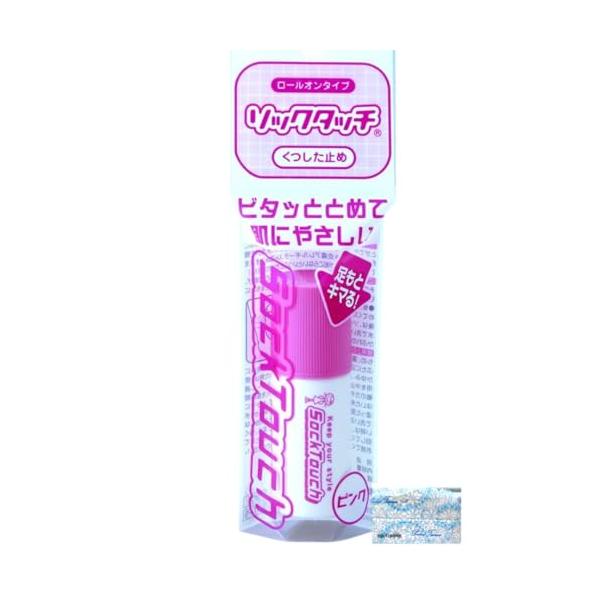 白元 アース ソックタッチ ピンク 12mL 靴下ずれ防止 ロールオンタイプ 水洗いで落とせる オリジナルポケットティッシュ付き