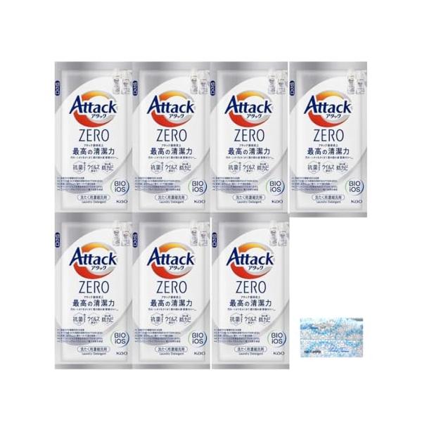 【7回分】アタック ゼロ 7パック 液体洗剤 10g×7 旅行 出張 個包装 7回分 小分け 使い切りサイズ オリジナルポケットティッシュ付き