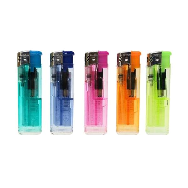 電子ライター プッシュ式 BAIKAL（バイカル ）【まとめ買い5個セット】各色1個