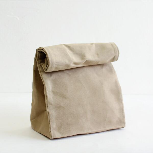 キャンバスバッグ ランチバッグ グロサリーバッグ 紙袋風 パラフィン加工 BROWN CANVAS BAG Mサイズ ナチュラル