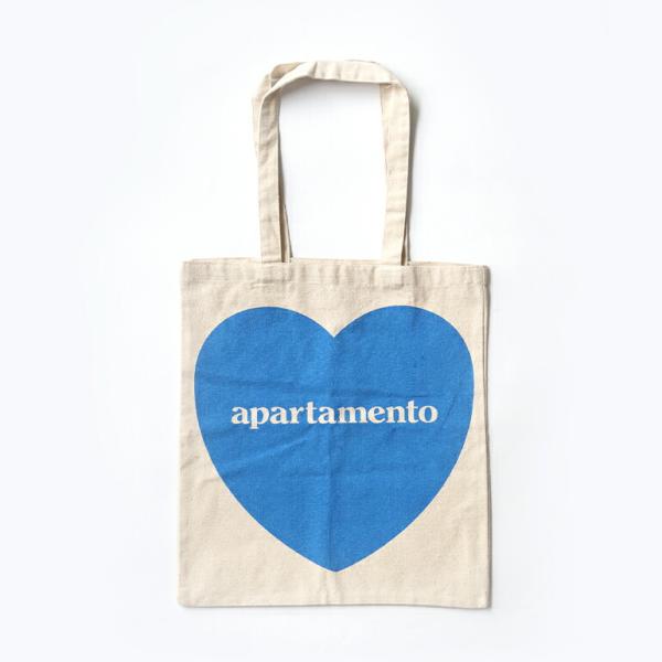 トートバッグ スペイン インテリア雑誌 APARTAMENTO A3 ハート ブルー