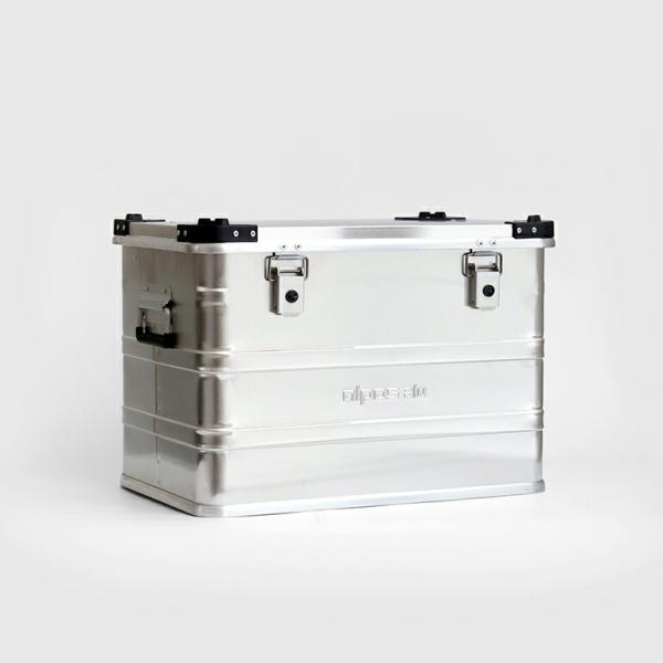 アルミコンテナ 収納 ボックス 73L スタッキング ALPOS アルポス ALUMINUM CONTAINER WITH STACKING CORNER (シルバー) Mサイズ