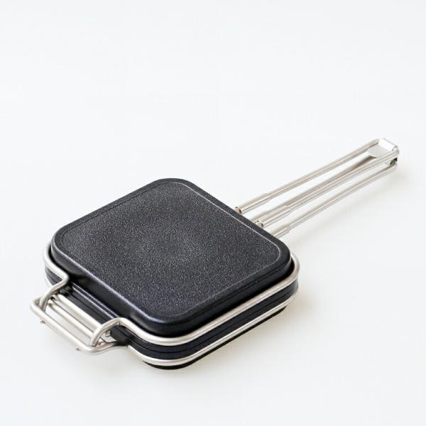 家事問屋[カジドンヤ]ホットパン[ホットサンドメーカー 耳プレス IH対応 取り外し可 フライパン 蒸し焼き器 調理道具 アウトドア キャンプ]☆