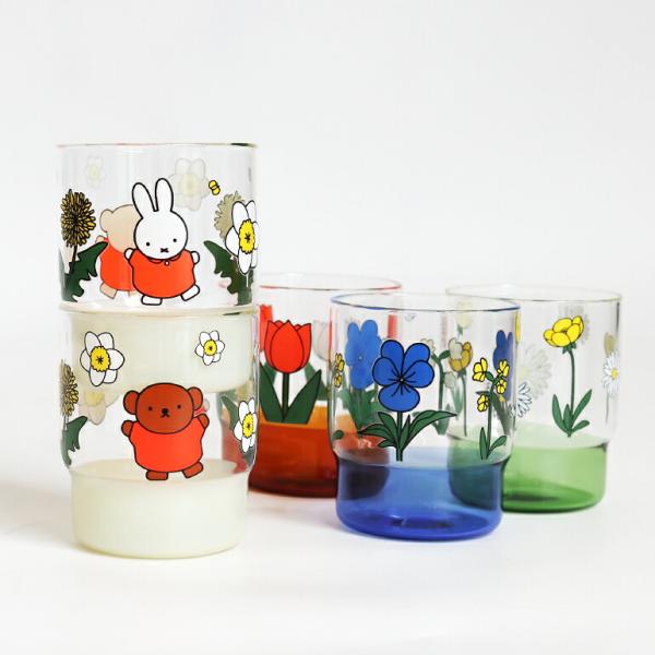グラス カップ ミッフィー ディック・ブルーナ 耐熱ガラス スタッキング 300ml ボックス入り amabro アマブロ Dick Bruna×amabro FLOWER STACKING CUP