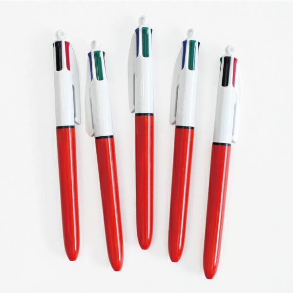 ボールペン 4色 BiC ビック  黒 赤 青 緑 油性 0.7mm フランス ノック式