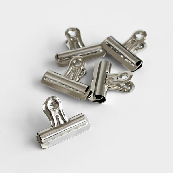 クリップ 目玉クリップ 文房具 シルバー シンプル ブルドッグクランプ Lサイズ 事務用品 食品保存 袋