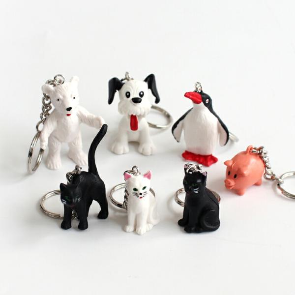キーホルダー  ネコ 犬 シロクマ ペンギン ブタ ドイツ ハンドペイント インポート HERE ヒア Alfred Fischer Keyring
