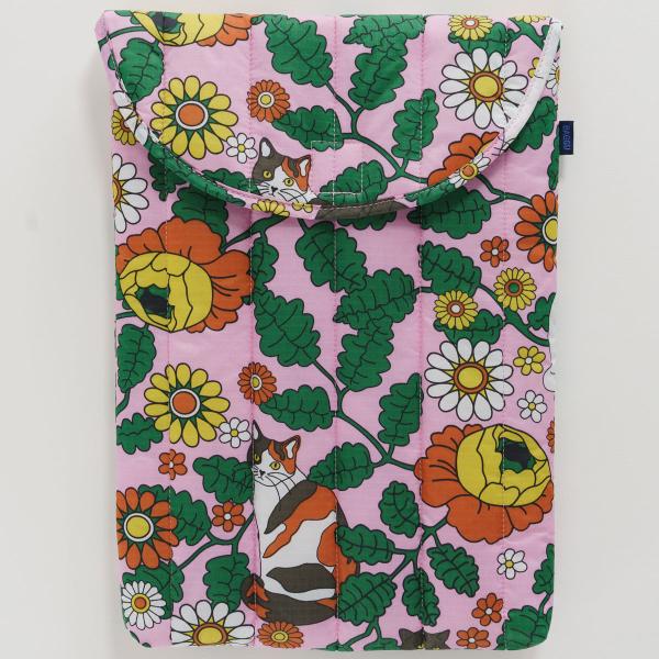【新品未使用】BAGGU PCケース　13/14 キャット&フラワー BAGGU ノートパソコンケース バグー 正規品 バグゥ PUFFY LAPTOP