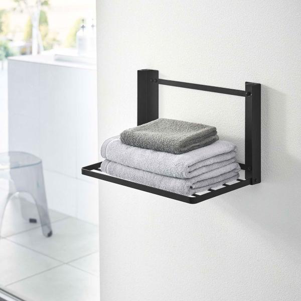 ・ブランド：YAMAZAKI（山崎実業）/日本・ジャンル：折り畳み棚・主な素材：スチール 粉体塗装、マグネット（本体）/シリコーン（クッション）・サイズ：約W410xD260xH255mm（使用時）/約W410xD40xH255cm（収納時...