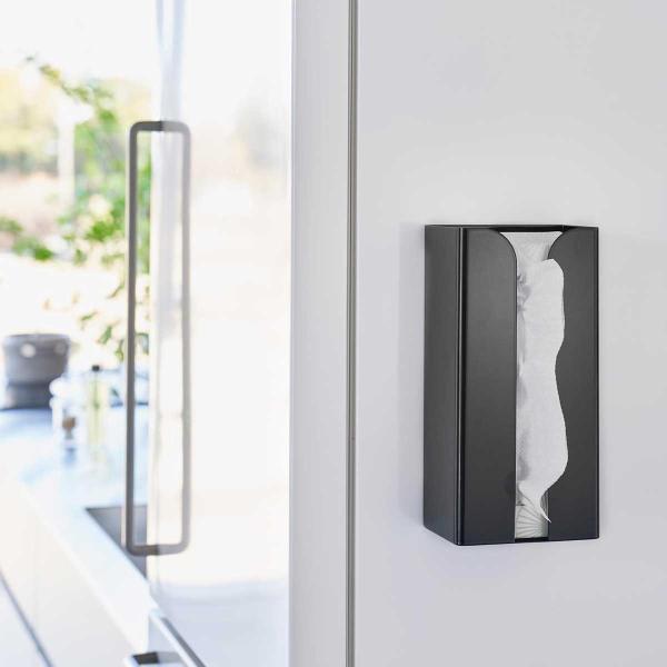 他サイト： キッチンペーパーホルダー tower タワー マグネットポリ袋＆キッチンペーパーホルダー ポリ袋ホルダー ティッシュケース 収納 山崎実業 ブラックの商品画像