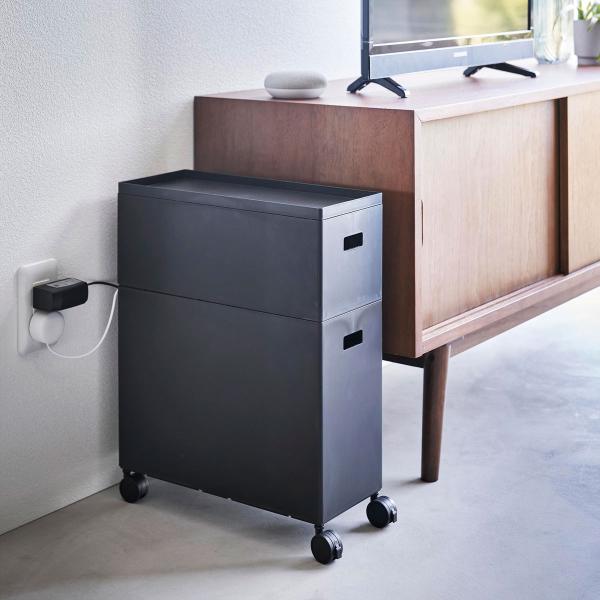 他サイト： 収納ボックス 正規品 tower タワー 蓋付き収納ボックスワゴン用追加ボックス S 追加用収納ボックス 収納アイデア 整理ボックス 山崎実業 ブラックの商品画像