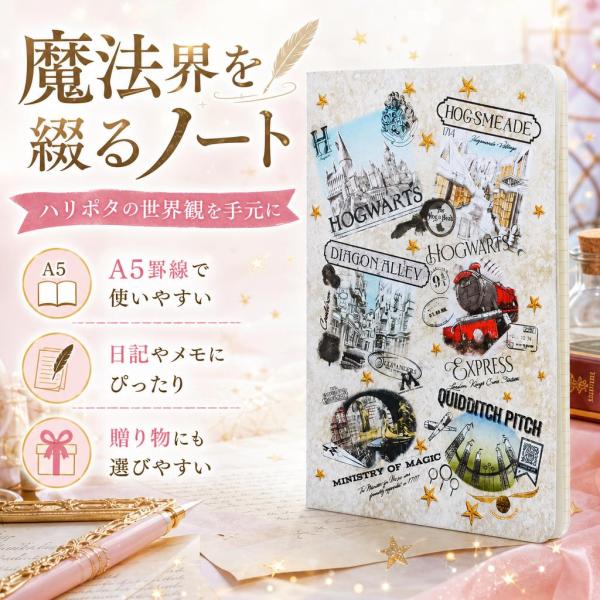 ハリー・ポッター Paperblanks 魔法界 カイエ コレクション ノート A5 罫線 CBD6577