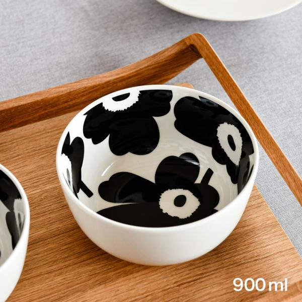 marimekko マリメッコ ボウル 900ml ウニッコ ブラック×ホワイト