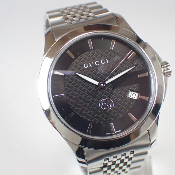 【美品】GUCCI グッチ G-タイムレス 126.4 YA1264106 GUCCI グッチ Gタイムレス メンズ 腕時計 デイト YA1264106