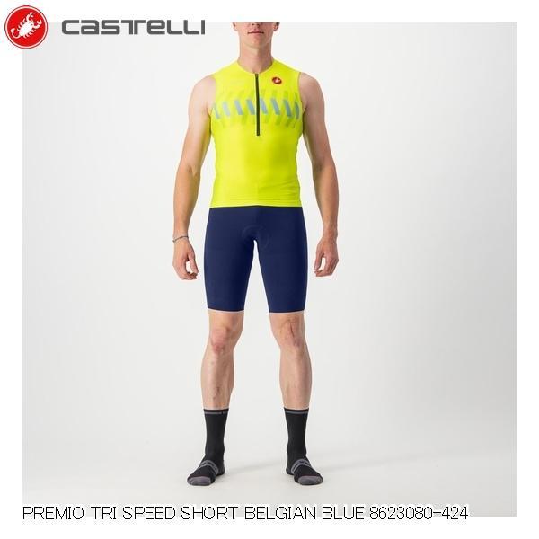 CASTELLI カステリ PREMIO TRI SPEED SHORT BELGIAN BLUE 8623080-424 自転車用 トライアスロンウェア