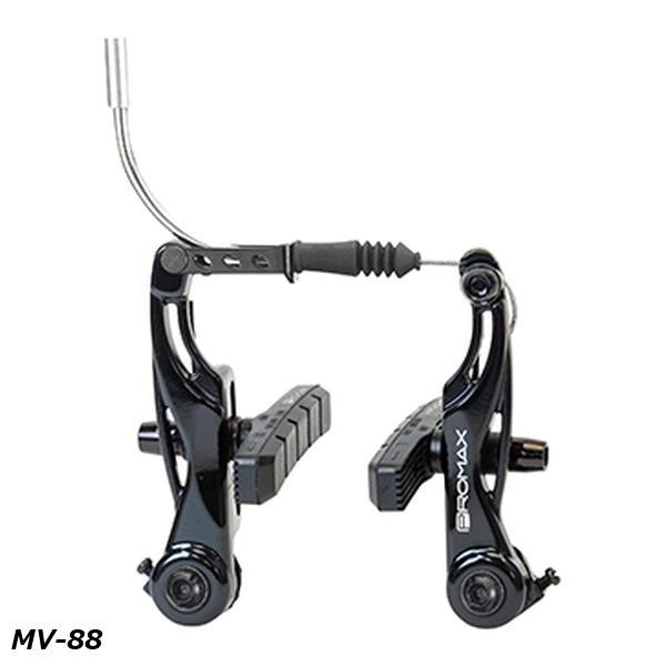 PROMAX プロマックス MV-88 BLK BRA21600 自転車用Vブレーキブレーキパッドの上下調整幅が30mmのミニVブレーキ。シクロクロスなどに最適。●アルミ合金鍛造アーム●アーム長:85mm●シフトリードパイプ(90°)付属●...