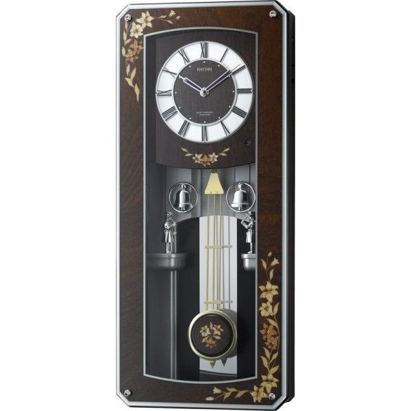 からくり時計 壁掛け時計 プライムメネット 4MN518RH06 象嵌報時振り子