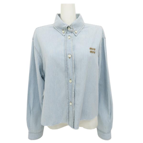 miu miu（ミュウミュウ） 新品同様 シャンブレー シャツ アズーロ