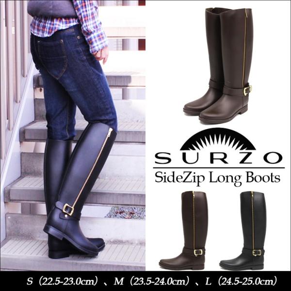 レインブーツ レディース ロング 長靴 雨 梅雨対策 おしゃれ 通勤 防寒 人気 スルジョー レインシューズ 黒 靴 防水 スノーブーツ ガーデニング Surzo 5026 Etsr 5026 Celeble Yahoo 店 通販 Yahoo ショッピング