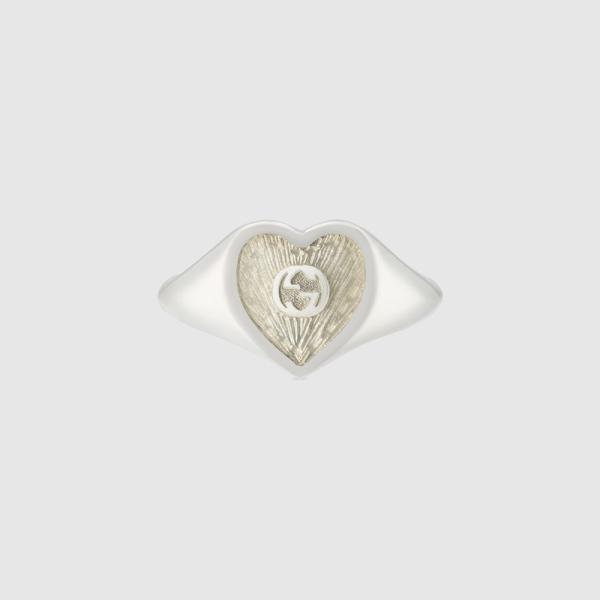 GUCCI（グッチ） レディース インターロッキングG ハート付き リング
