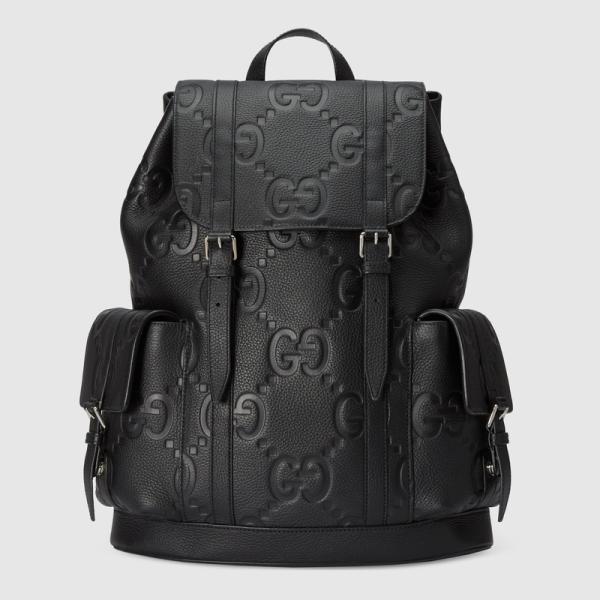 GUCCI（グッチ） メンズ ジャンボGG バックパック【ブラック レザー