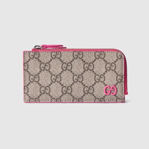 GUCCI（グッチ） メンズ GG ジップカードケース ピンク インテリア
