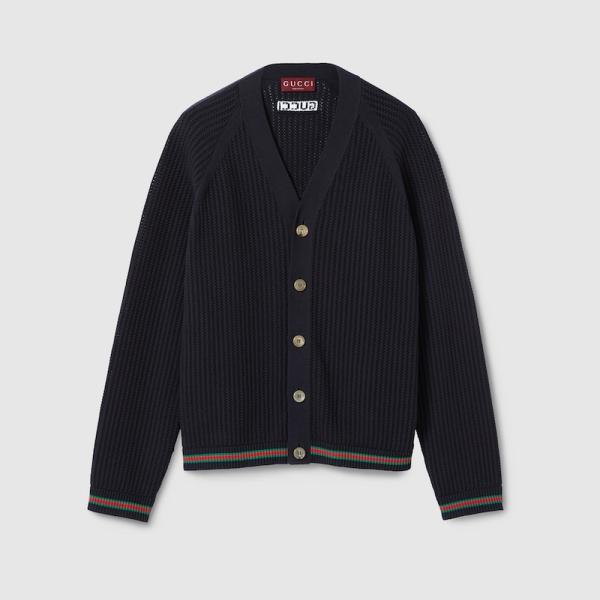 GUCCI（グッチ） メンズ ウェブ ストライプ付き コットンジャージー