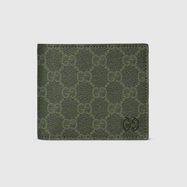 GUCCI グリーン レザー 二つ折り財布 GGパターン GUCCI（グッチ） メンズ GGパターン コインウォレット 財布