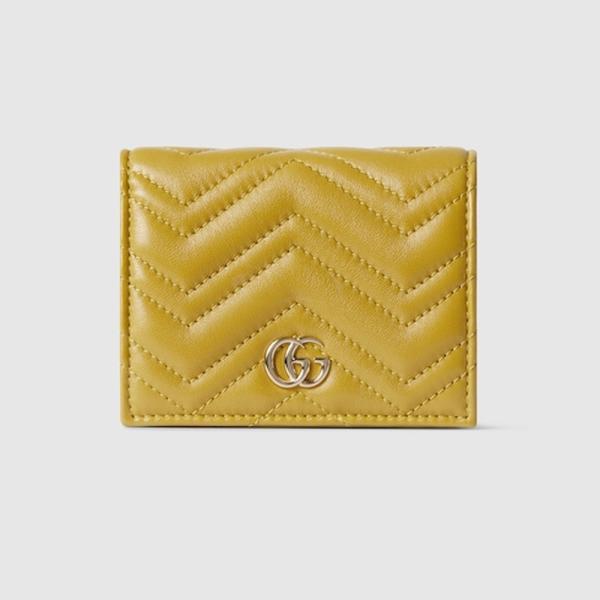 GUCCI グッチ ミニ 財布 ケース GG イエロー レザー GUCCI（グッチ） レディース ダブルG カードケース ウォレット 財布