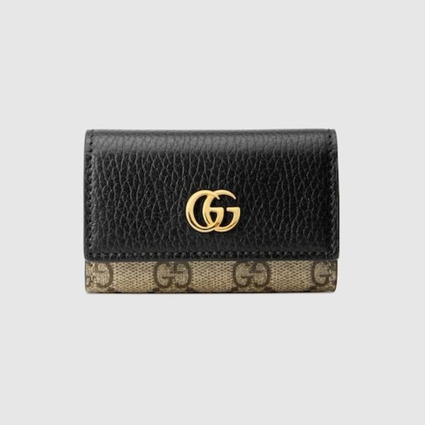 GUCCI（グッチ） レディース ダブルG バイカラー キーケース【ブラック