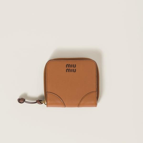miu ミュウミュウ MIU レザー 財布【コニャック+ブラウン miu ミュウミュウ MIU レザー 財布【コニャック+ブラウン