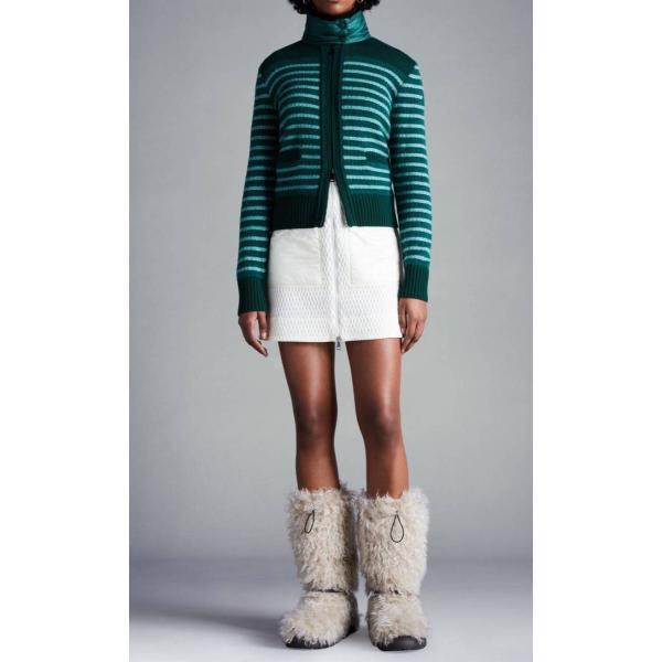 2022/23�H�~��MONCLER�y�����N���[���z���f�B�[�XGONNA IMBOTTITA�X�J�[�g�yBianco Seta �z�y���������z�y���K�i�z