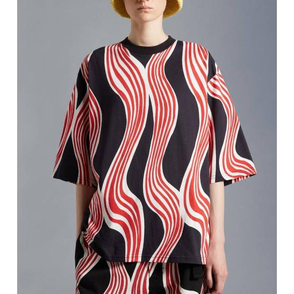 2022/23�H�~��MONCLER�y�����N���[���z���f�B�[�XT-SHIRT CON STAMPAT�V���c�yBianco/Rosso/Nero �z�y���������z�y���K�i�z