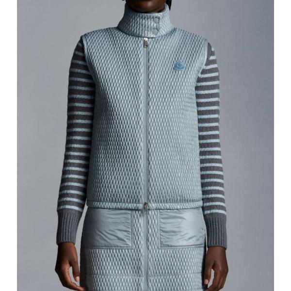 2022/23�H�~��MONCLER�y�����N���[���z���f�B�[�XGILET IMBOTTITO IN PIUMA AROU�_�E���x�X�g�yGrigio Nuvola �z�y���������z�y���K�i�z