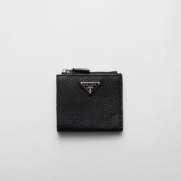 【大幅値下げ】PRADA エピレザー ブラック 二つ折り財布 PRADA（プラダ） PRADA 2つ折り財布(小銭入れ付き) ブラック 1MV204