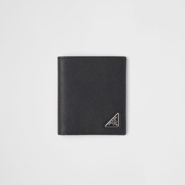 PRAAD サフィアーノトライアングル ミニ財布　ブラック PRADA（プラダ） PRADA 2026春夏 メンズ サフィアーノトライアングル