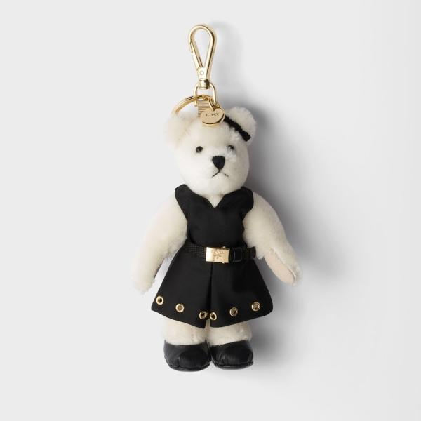 【週末値下げ】PLADA ホワイト テディ キーリング チャーム PRADA（プラダ） PRADA 2026秋冬 レディース テディ キーリング