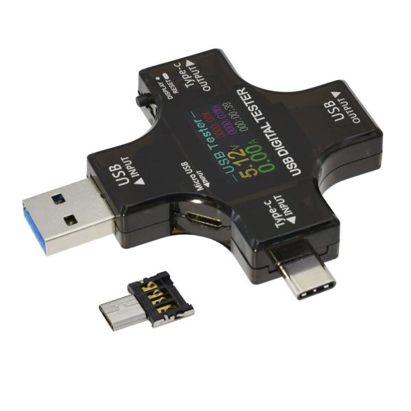 USB、Type-C、microUSBの電圧・電流など様々な情報を表示できる USBマルチテスター UTEST-MLT ネコポス対応
